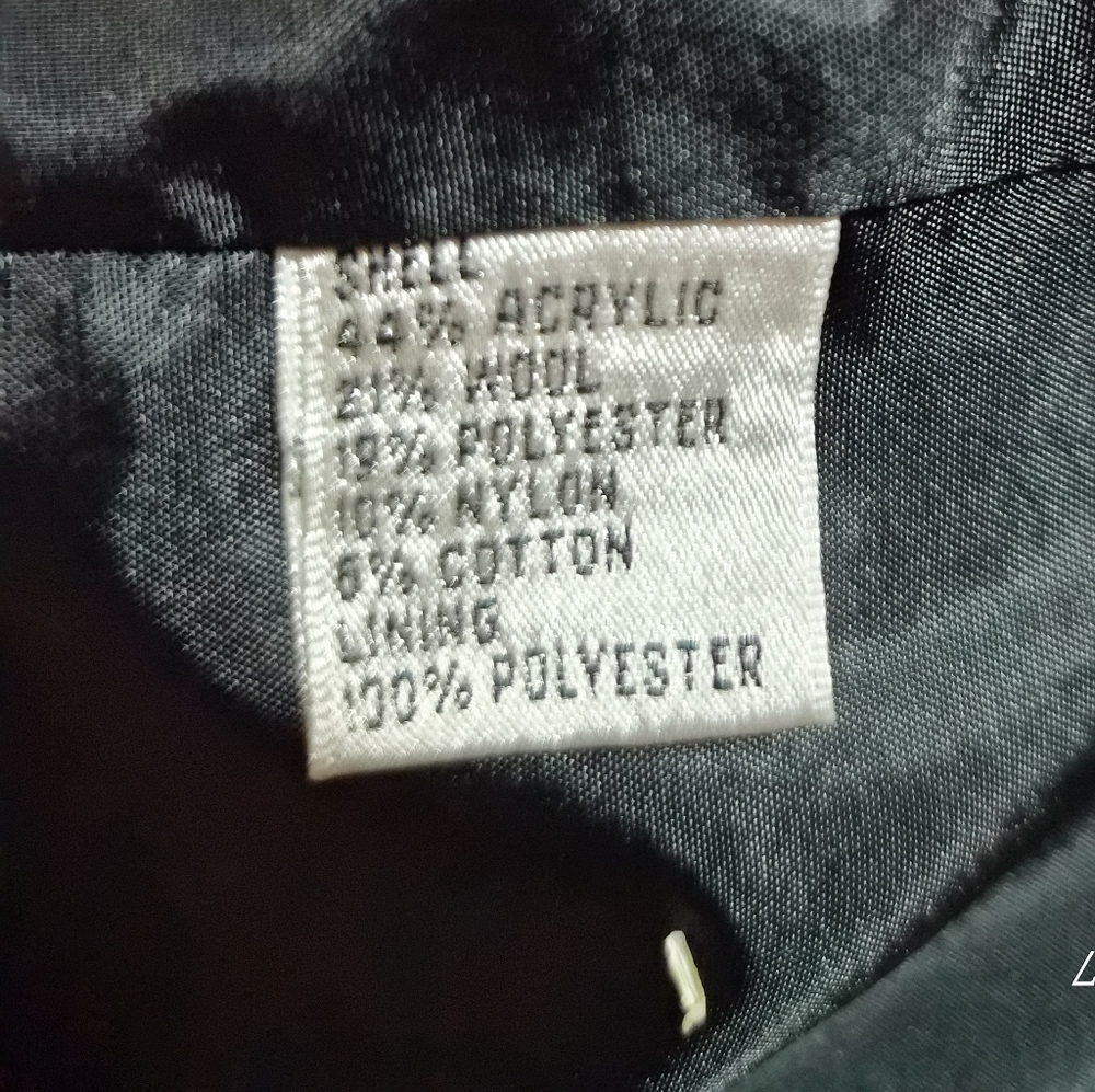 Talbots Italian Fabric Black & White Checkered Plaid Jacket - Size 14P - Picture 3 of 8